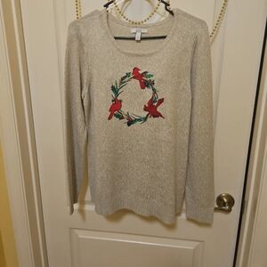Sweater by Croft & Barrow beige Holiday Christmas ready